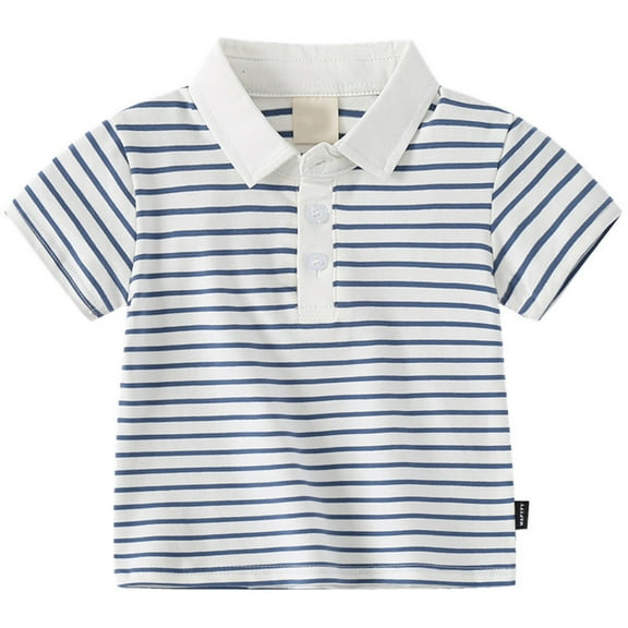 Boys' Polo Shirt Stripes Kids Short Sleeve Shirts Boys Button Down Shirt Polo Shirt Boys 2-3 Years Boys Fashion