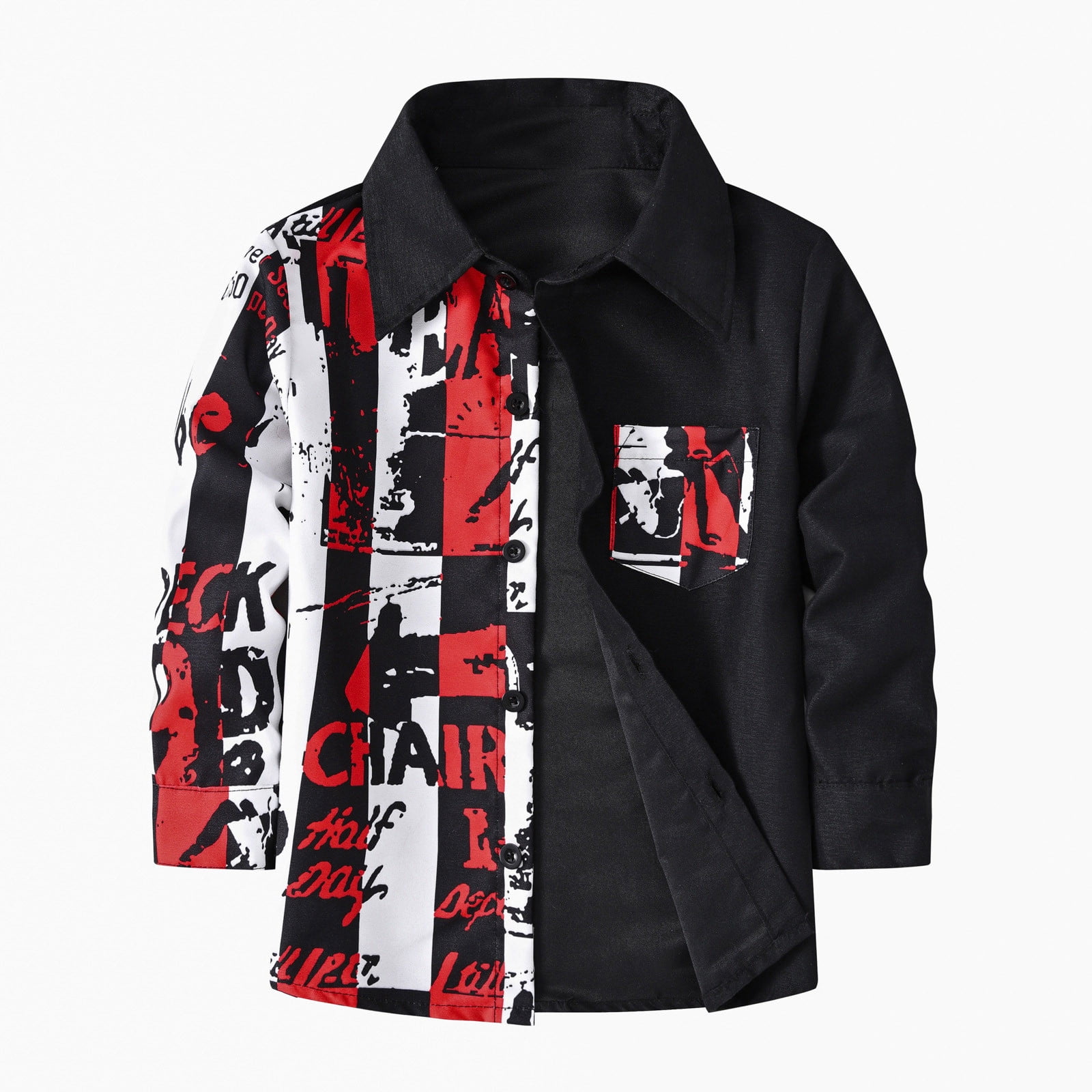 Boys Polo Shirts 910 Years Long Sleeve Striped Crew Neck Cartoon Print