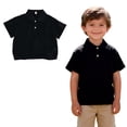 thumbnail image 1 of Boys' Polo Shirts Black Button Down Short Sleeve Dress Shirt 100 Days of School Shirt Casual Tops Kids Boys Summer T-Shirts 7-8 Years, 1 of 5
