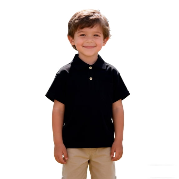 Boys' Polo Shirts Black Short Sleeve Shirts Boys School Uniform Shirts Casual Collared Shirt Kids 7-8 Years Clothes Boys