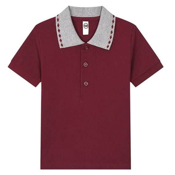 Boys Polo Shirts Brick Red Shirt Boys Kids Short Sleeve Shirts Summer Shirt 11-12 Years