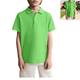 thumbnail image 1 of Boys Polo Shirts Collared Short Sleeve Quick Dry School Uniform T Shirts Back To School Golf Tennis Classic Fit Lightweight Top Green 4-5 Years, 1 of 5