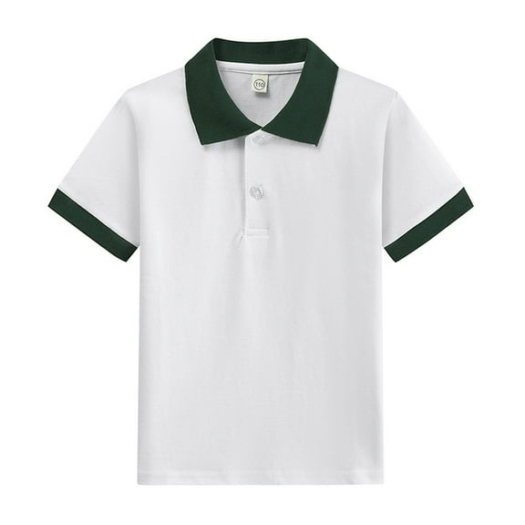 Boys Polo Shirts Dark Green Shirt for Boys Short Sleeve Polo Shirts Tee Tops Clothes 11-12 Years