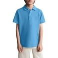 thumbnail image 1 of Boys Polo Shirts Golf Tennis Collared Shorts Sleeve Kids School Uniform T-Shirts Lightweight Quick Dry Athletic Tops Light Blue 130, 1 of 4