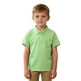 thumbnail image 1 of Boys Polo Shirts Green Button Down Girls Short Sleeve Shirts Girls School Uniform Shirts Classic Kids Boys Clothes 7-8 Years, 1 of 5