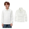thumbnail image 1 of Boys Polo Shirts Long Sleeve Beige Button down Shirt Boys Casual Collared Shirt School Uniform Boys Clothes 5-6 Years, 1 of 3