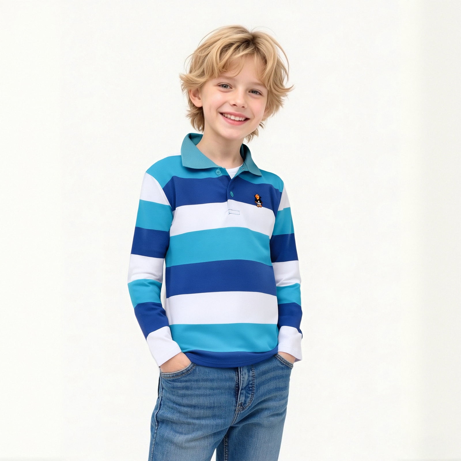 Boys' Polo Shirts Long Sleeve Boy Striped Button down Shirt School ...