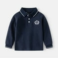 thumbnail image 1 of Boys' Polo Shirts Long Sleeve Boys Navy Button down Shirt Fall Tops Toddler Boys Clothes Size 3-4 Years, 1 of 2