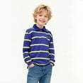 thumbnail image 1 of Boys Polo Shirts Long Sleeve Boys Striped Button up Shirt Boys Uniform Shirts Casual Teen 13-14 Years Boy Shirts, 1 of 3