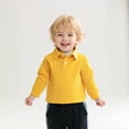 thumbnail image 1 of Boys' Polo Shirts Long Sleeve Kids Yellow Button down Shirt Boys Uniform Shirts Casual Collared Shirts Kids Boy Clothes 3T, 1 of 3