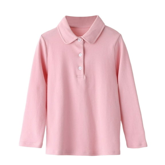Boys' Polo Shirts Long Sleeve Uniform Shirt Button Down Boys Summer Clothes