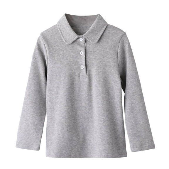 Boys Polo Shirts Long Sleeve Uniform Toddler Button Up Shirt Boys Summer Clothes