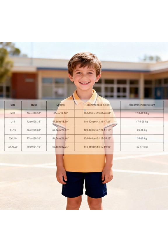 Boys' Polo Shirts Orange Button Down Girls Short Sleeve Shirts 100 Day of School Shirt Girls Casual Tops Tween Boys 11-12 Years Clothes