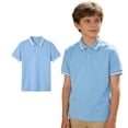 thumbnail image 1 of Boys Polo Shirts Short Sleeve Boys Blue Button down Shirt Back to School Shirt Teen 13-14 Years Clothes for Boys, 1 of 5