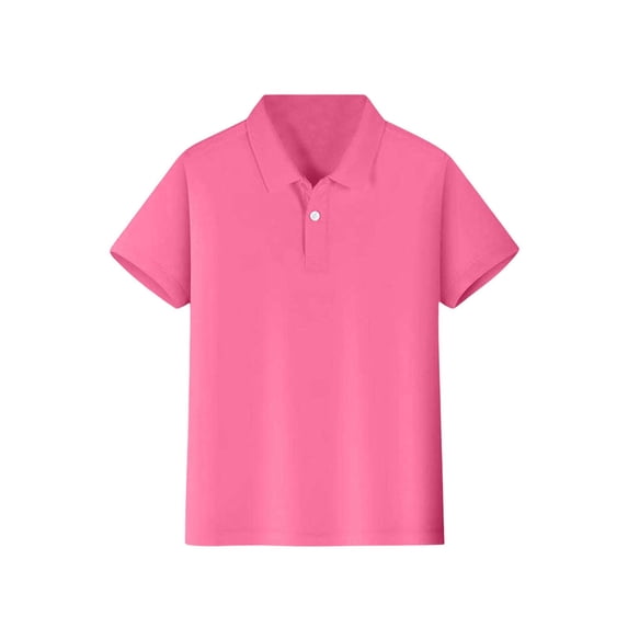 Boys Polo Shirts Short Sleeve Boys Pink Button down Shirt School Shirts 7-8 Years Shirts