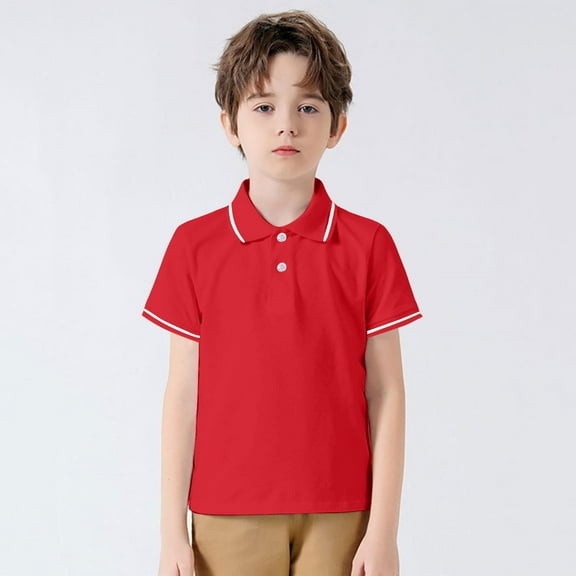 Boys Polo Shirts Short Sleeve Polo BoysRedUniform Shirts for Boys Fashion Shirts for Little Boy
