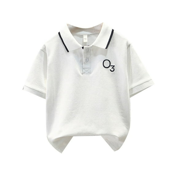 Boys Polo Shirts Short Sleeve White Button Down Shirt Pullover Uniform Shirt Boy Clothes