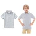 thumbnail image 1 of Boys' Polo Shirts Short Sleeves Boy Grey Button down Shirt Casual Tops Boys School Uniform Shirts Tee Tops Clothes 10-11 Years, 1 of 5