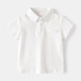 thumbnail image 1 of Boys' Polo Shirts Short Sleeves Boy White Button down Shirt Casual Collared Shirt Uniform Shirts for Boys Size 2-3 Years Boys Clothes, 1 of 4