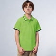 thumbnail image 1 of Boys Polo Shirts Short Sleeves Green Button down Shirt Boys Casual Classic Boy Clothes, 1 of 3