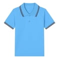 thumbnail image 1 of Boys' Polo Shirts Sky Blue Polo Shirt Short Sleeve Polo Shirts Casual Blouse Tops Pullover 12-13 Years, 1 of 2