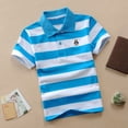 thumbnail image 1 of Boys Polo Shirts Soft Classic Toddler Shirt with Button Basic Comfortable Summer Daily Wear Sky Blue Size 6-7 Years, 1 of 3