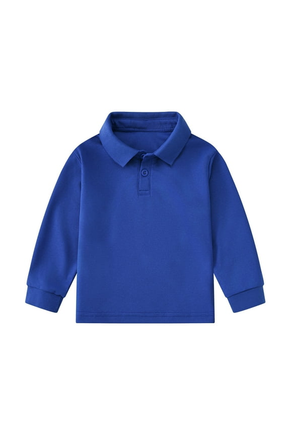 Boys Polo Shirts Solid Long Sleeve Polo Boys Rugby Shirts Uniform Shirts for Boys 9-10 Years Boys Fashion