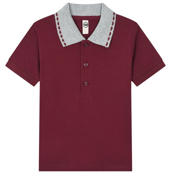 Boys' Polo Shirts Uniform Short Sleeve Button Down Boy Clothes