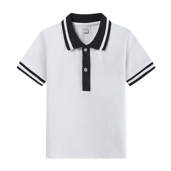 Boys Polo Shirts Uniform Short Sleeve Button Up Shirts Boys Undershirts