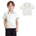 thumbnail image 1 of Boys Polo Shirts White Girls Short Sleeve Tops Graduation Shirts Casual Tops Tween Size 12-13 Years Boys Clothes, 1 of 5