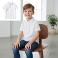 thumbnail image 1 of Boys' Polo Shirts White Short Sleeve Polo Shirt Boys School Uniform Shirts Casual Collared Shirts Kids Dress Shirt for Boys 9-10 Years, 1 of 7