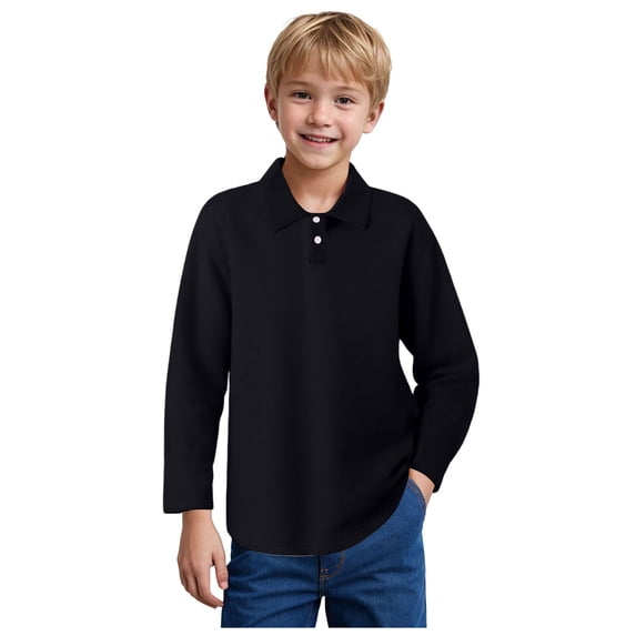 Boys Polo Uniform Shirt Striped Short Sleeve Polo Shirts for Boys Half Button Casual Lightweight Breathable Tops Kids Summer Clothes 3-14 Years