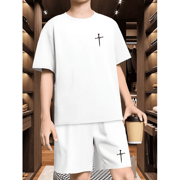 Boys' Polyester T-Shirt Set