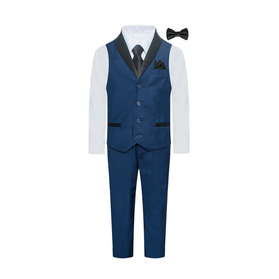 Boys Premium 7 Piece Formal Vest Sets – Shawl Lapel-Many Colors