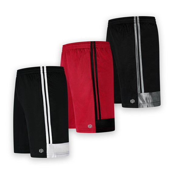 Boys Premium Active Athletic Performance Shorts with Pockets - 3 Pack