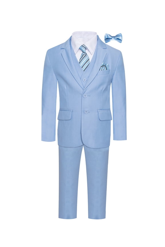 Boys Premium Light Blue-Sky Blue-Baby Blue 8 Piece Suit Set