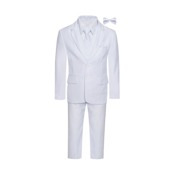Boys Premium White 8 Piece Suit Set