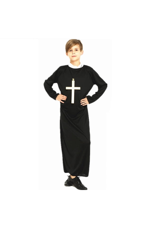 Boys Priest Robe Clergyman Missionary Jesuit Outfit for Children Holiday Black 5 Y-8 Y