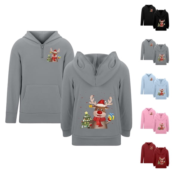 Boys Print Hooded Pullover Sweatshirt With Zipper Eyelets And Pocket For Kids Casual Wear