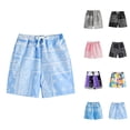 thumbnail image 1 of Boys Printed Shorts Relaxed Fit Drawstring Casual Summer Beach Shorts for Boys Lightweight Vacation Clothes Ages 2-14, 1 of 3