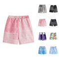 thumbnail image 1 of Boys Printed Shorts Relaxed Fit Drawstring Casual Summer Beach Shorts for Boys Lightweight Vacation Clothes Ages 2-14, 1 of 3