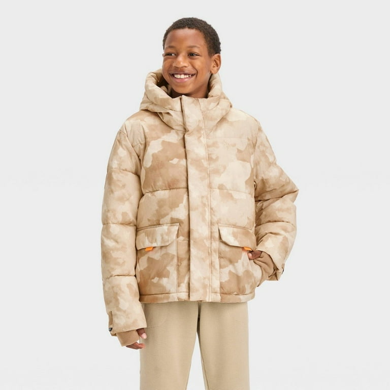 Cream colored puffer jacket discount