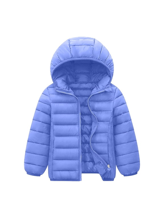 Boys Puffer Jacket Toddler Winter Coat With Pocket Zipper Winter Hoodies Coat Warm Windproof Thick Parka for Little Boys 4-5 Years