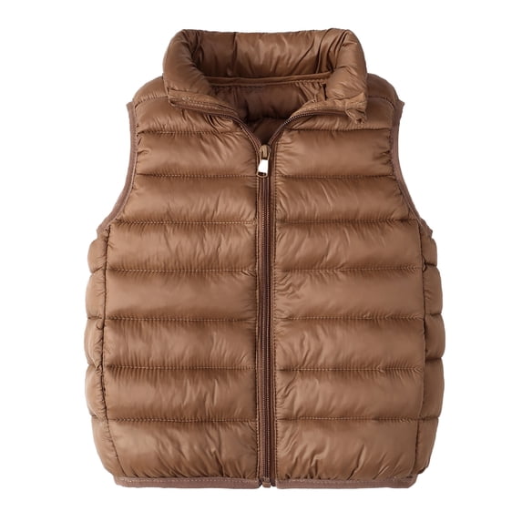 Boys Puffer Vest 3T Kids Toddler Baby Girls Boys Autumn Winter Warm Thick Ear Cotton Hooded Long Sleeve Vest Jacket Clothes Z0H-Coffee, 3-4 Years