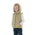 thumbnail image 1 of Boys Puffer Vest Hooded Jacket Army Green Puffer Vest Zipper Sleeveless Lightweight Fleece Jacket Baby Girl Winter Coat 11-12 Years, 1 of 6