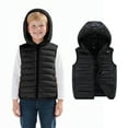thumbnail image 1 of Boys Puffer Vest Hooded Jacket Boys Black Vest Full-Zip Sleeveless Lightweight Boys Puffer Jacket Girls Vests 8-10 Years, 1 of 5
