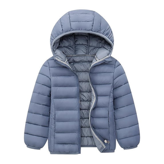 Coat For Boys Toddler Coat Kids Boy Girl Winter Hooded Puffer Jackets Coats Light Weight Padded Outerwear Grey 11-12 Years