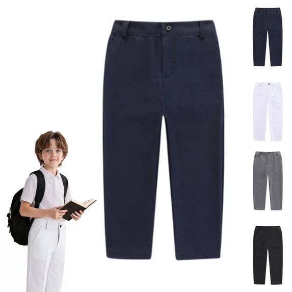 Boys Pull On Relaxed Fit School Uniform Pant 4-15 Years Navy 4-5Y