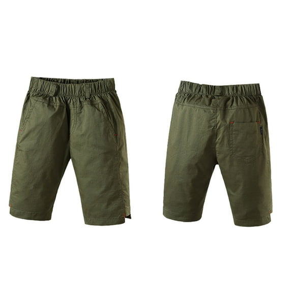 Boys' Pull on Cargo Shorts Summer Comfortable and Casual Solid Color Elastic Waistband Formal School Pants