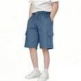 thumbnail image 1 of Boys' Pull on Cargo Shorts with Pockets White Shorts For Boys, 1 of 6